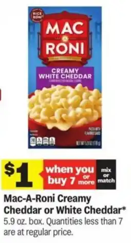 Meijer Mac-A-Roni Creamy Cheddar or White Cheddar offer