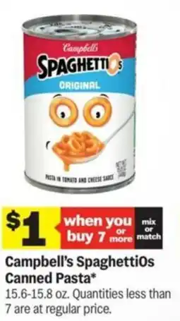 Meijer Campbell's Spaghettios Canned Pasta offer