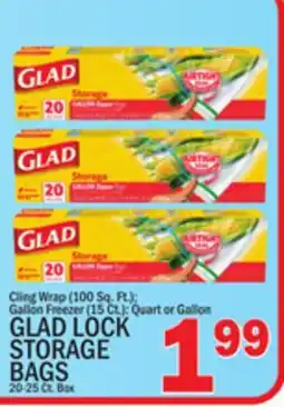 C Town GLAD LOCK STORAGE BAGS 20-25 Ct. Box offer