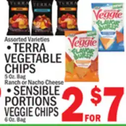 C Town • TERRA VEGETABLE CHIPS 5 Oz. Bag Ranch or Nacho SENSIBLE PORTIONS VEGGIE CHIPS offer