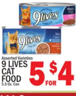 C Town 9 LIVES CAT FOOD offer