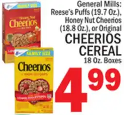 C Town CHEERIOS CEREAL 18 Oz. Boxes offer