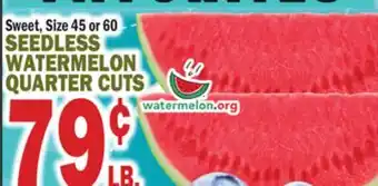 C Town SEEDLESS WATERMELON QUARTER CUTS offer
