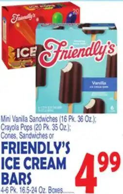 Bravo Supermarkets FRIENDLY'S ICE CREAM BARS 4-6 Pk. 16.5-24 Oz. Boxes offer