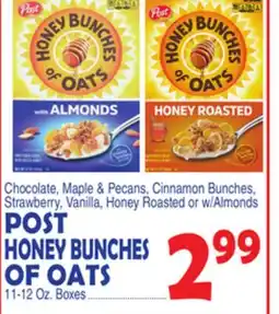 Bravo Supermarkets POST HONEY BUNCHES OF OATS offer