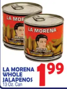 Bravo Supermarkets LA MORENA WHOLE JALAPENOS offer