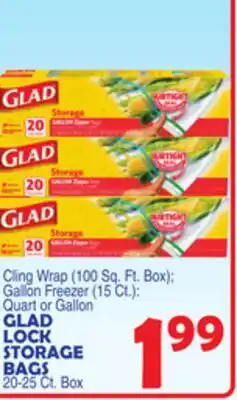 Bravo Supermarkets GLAD LOCK STORAGE BAGS 20-25 Ct. Box offer