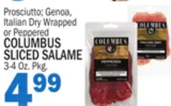 Bravo Supermarkets COLUMBUS SLICED SALAME offer