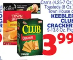 Bravo Supermarkets KEEBLER CLUB CRACKERS 9-13.8 Oz. Pkg offer