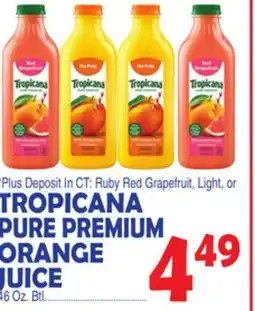 Bravo Supermarkets TROPICANA PURE PREMIUM ORANGE JUICE offer