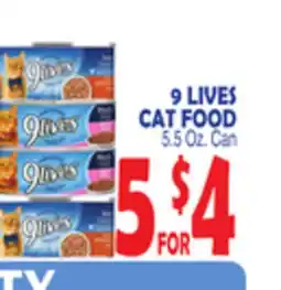 Bravo Supermarkets 9 LIVES CAT FOOD offer