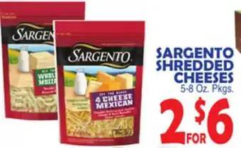 Bravo Supermarkets SARGENTO SHREDDED CHEESES offer