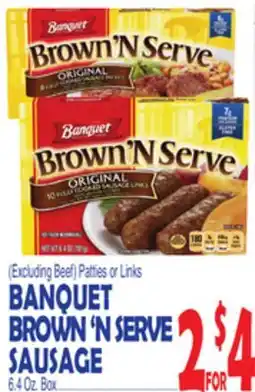Bravo Supermarkets BANQUET BROWN'N SERVE SAUSAGE offer