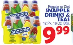 Bravo Supermarkets SNAPPLE DRINKS & TEAS offer