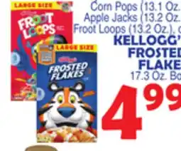 Bravo Supermarkets KELLOGG'S FROSTED FLAKES 17.3 Oz. Box offer