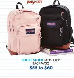 Boscov's JANSPORT BACKPACKS offer