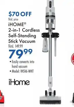 Boscov's iHOME 2-in-1 Cordless Self-Standing Stick Vacuum offer