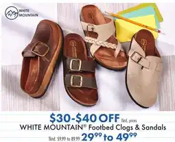 Boscov's WHITE MOUNTAIN Footbed Clogs & Sandals offer