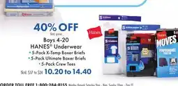 Boscov's HANES Underwear offer