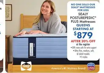 Boscov's SEALY POSTUREPEDIC PLUS Mattresses QUEENS offer