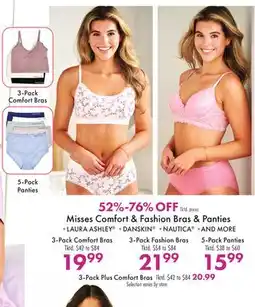 Boscov's Misses Comfort & Fashion Bras & Panties offer