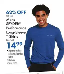 Boscov's Mens SPYDER Performance Long-Sleeve T-Shirts offer