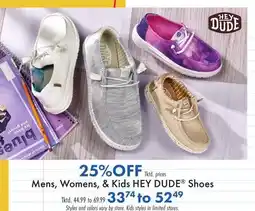 Boscov's Mens, Womens, & Kids HEY DUDE Shoes offer