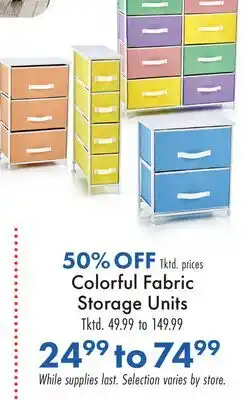 Boscov's Colorful Fabric Storage Units offer