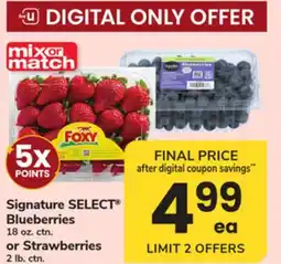 ACME Signature SELECT Blueberries 18 oz. ctn. or Strawberries 2 lb. ctn offer
