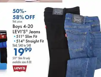 Boscov's Boys 4-20 LEVI'S Jeans offer