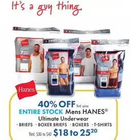 Boscov's ENTIRE STOCK Mens HANES Ultimate Underwear offer