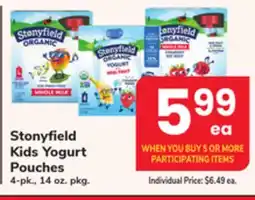 ACME Stonyfield Kids Yogurt Pouches offer