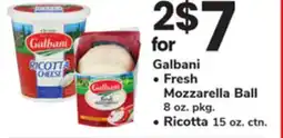 ACME Galbani Fresh Mozzarella Ball 8 oz. pkg., Ricotta 15 oz. ctn offer