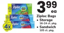 ACME Ziploc Bags Storage 16-24 ct. pkg. Sandwich 105 ct. pkg offer