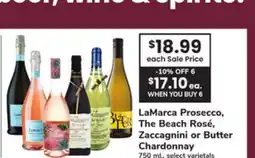 ACME LaMarca Prosecco, The Beach Rosé, Zaccagnini or Butter Chardonnay offer