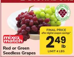 ACME Red or Green Seedless Grapes offer