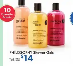 Boscov's PHILOSOPHY Shower Gels offer