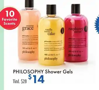 Boscov's PHILOSOPHY Shower Gels offer