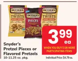 ACME Snyder's Pretzel Pieces or Flavored Pretzels offer
