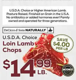 DeCicco & Sons Choice Loin Lamb Chops offer