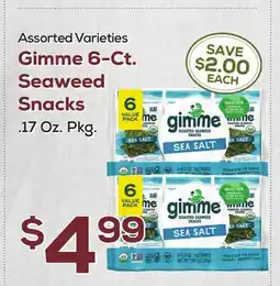 DeCicco & Sons Gimme 6-Ct. Seaweed Snacks offer