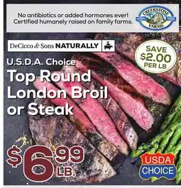 DeCicco & Sons Top Round London Broil or Steak offer