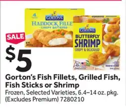 Stop&Shop Gorton's Fish Fillets, Grilled Fish, Fish Sticks or Shrimp offer