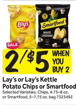 Stop&Shop Lay's or Lay's Kettle Potato Chips or Smartfood offer
