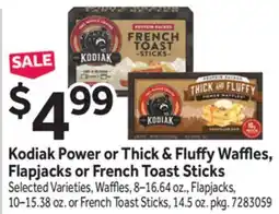 Stop&Shop Kodiak Power or Thick & Fluffy Waffles, Flapjacks or French Toast Sticks offer