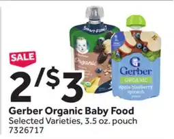 Stop&Shop Gerber Organic Baby Food offer