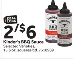 Stop&Shop Kinder's BBQ Sauce offer
