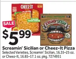 Stop&Shop Screamin' Sicilian or Cheez-It Pizza offer