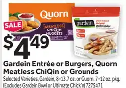 Stop&Shop Gardein Entrée or Burgers, Quorn Meatless ChiQin or Grounds offer