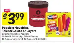 Stop&Shop Popsicle Novelties, Talenti Gelato or Layers offer